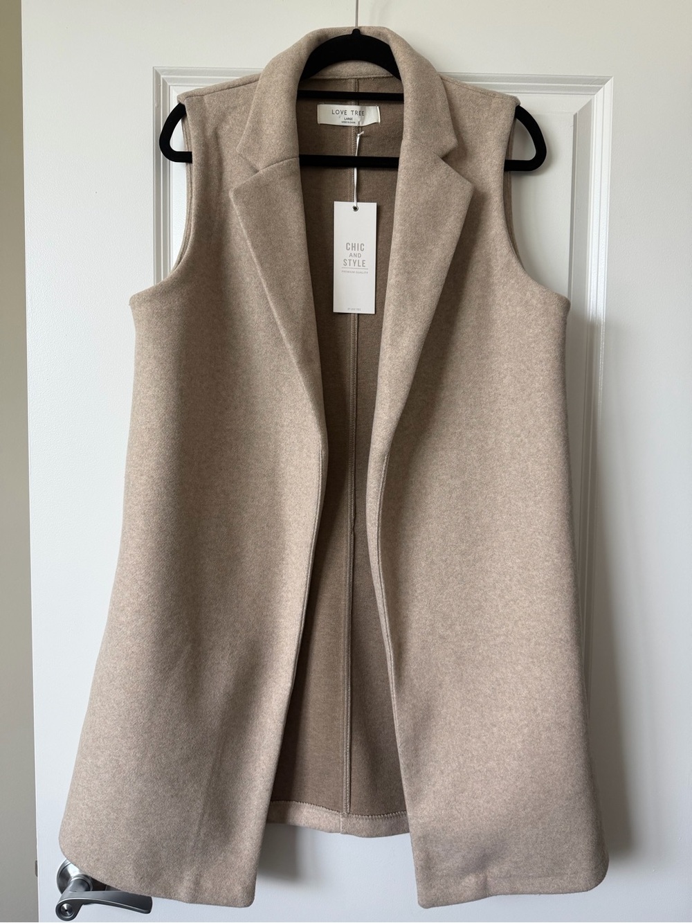Sleeveless Duster Vest in Beige